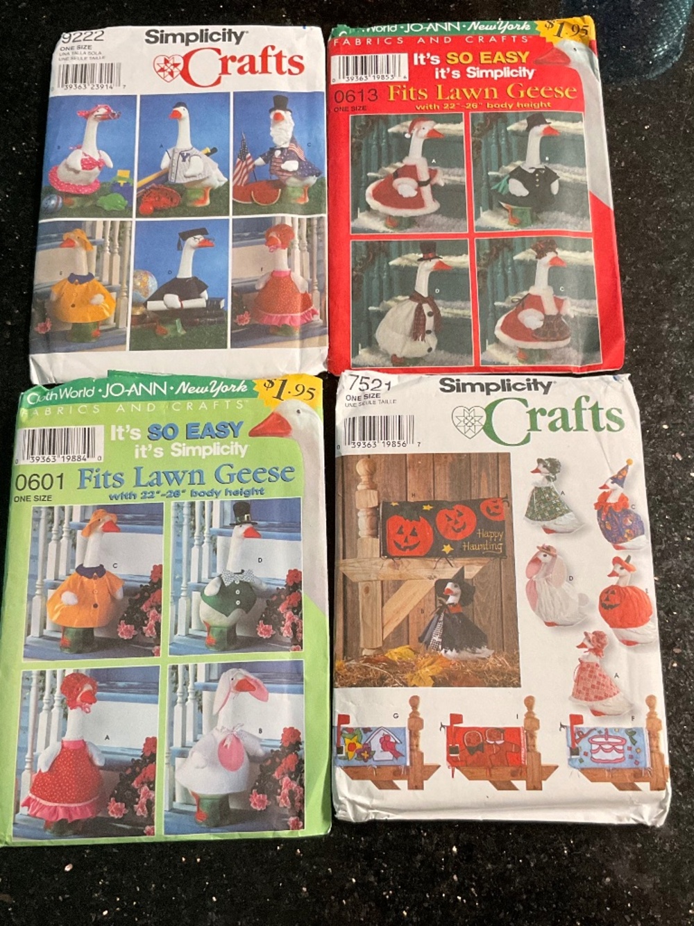 4 Vintage Porch Geese sewing patterns, quite the find! 1996-2002 preowned